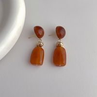 1 Pair Vintage Style Geometric Water Droplets Arylic Copper Drop Earrings main image 4