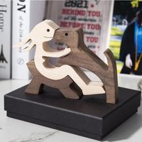Cute Simple Style Dog Wood Ornaments Artificial Decorations main image 2