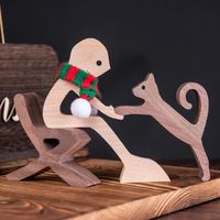 Süß Einfacher Stil Hund Holz Ornamente Künstliche Dekorationen sku image 30