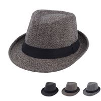 للجنسين الأساسي كتلة اللون رقعة قماشية العقص قبعة فيدورا main image 6