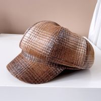 Women's Simple Style British Style Plaid Wide Eaves Beret Hat sku image 2