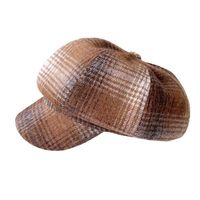 Women's Simple Style British Style Plaid Wide Eaves Beret Hat main image 6