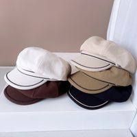 Women's Simple Style Lines Wide Eaves Beret Hat main image 1