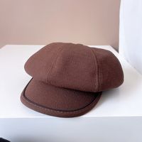 Women's Simple Style Lines Wide Eaves Beret Hat main image 5