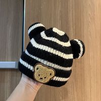 Girl's Hip-hop Punk Color Block Jacquard Wool Cap main image 4