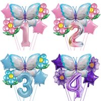 Birthday Pastoral Flower Butterfly Aluminum Film Indoor Outdoor Party Balloons main image 1