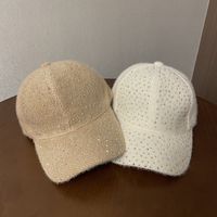 Women's Lady Simple Style Solid Color Curved Eaves Baseball Cap main image 5