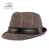 Men's Classic Style Lattice Crimping Fedora Hat sku image 3