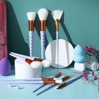 Lady Nylon Plastic Handgrip Makeup Brushes 1 Set main image 3