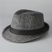 رجال الأساسي أسلوب بسيط اللون الصامد طنف كبيرة قبعة فيدورا main image 1