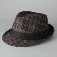 Men's Basic Simple Style Solid Color Big Eaves Fedora Hat main image 1