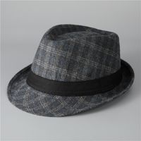 Men's Basic Simple Style Solid Color Big Eaves Fedora Hat sku image 3