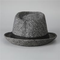 رجال الأساسي أسلوب بسيط اللون الصامد طنف كبيرة قبعة فيدورا main image 5