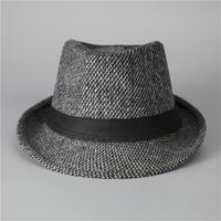 Men's Basic Simple Style Solid Color Big Eaves Fedora Hat main image 4