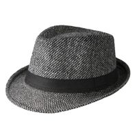 رجال الأساسي أسلوب بسيط اللون الصامد طنف كبيرة قبعة فيدورا main image 3