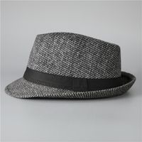 Men's Basic Simple Style Solid Color Big Eaves Fedora Hat main image 2