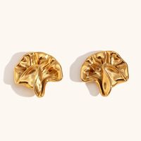 1 Pair Simple Style Commute Solid Color Plating Stainless Steel Gold Plated Ear Studs main image 1