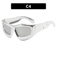 Hip-hop Retro Color Block Pc Special-shaped Mirror Full Frame Women's Sunglasses sku image 4