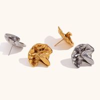 1 Pair Simple Style Commute Solid Color Plating Stainless Steel Gold Plated Ear Studs main image 4