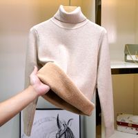 Women's Sweater Long Sleeve Sweaters & Cardigans Simple Style Solid Color main image 4