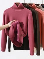 Women's Sweater Long Sleeve Sweaters & Cardigans Simple Style Solid Color main image 3