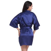 Home Sleeping Women's Casual Simple Style Solid Color Imitated Silk Polyester Pajama Sets main image 3