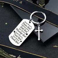 Artistic Cross Letter Stainless Steel Unisex Bag Pendant Keychain main image 3