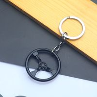 Luxurious Circle Metal Unisex Bag Pendant Keychain sku image 1
