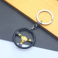 Luxurious Circle Metal Unisex Bag Pendant Keychain sku image 3