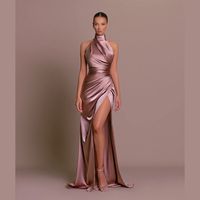 Women's Party Dress Elegant Sexy Standing Collar Sleeveless Solid Color Maxi Long Dress Banquet Party main image 1