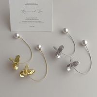 1 Piece Vintage Style Flower Plating Inlay Copper Artificial Pearls 14k Gold Plated Ear Hanging main image 6