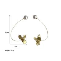 1 Piece Vintage Style Flower Plating Inlay Copper Artificial Pearls 14k Gold Plated Ear Hanging main image 2