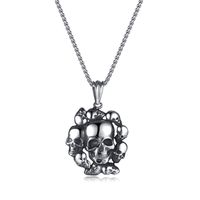 Stainless Steel Hip-Hop Vintage Style Skull No Inlay Pendant Necklace sku image 1
