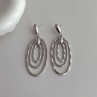 1 Piece Simple Style Oval Plating Copper 18k Gold Plated White Gold Plated Drop Earrings main image 3