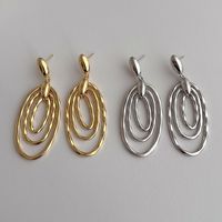 1 Piece Simple Style Oval Plating Copper 18k Gold Plated White Gold Plated Drop Earrings main image 6