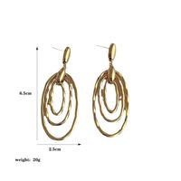 1 Piece Simple Style Oval Plating Copper 18k Gold Plated White Gold Plated Drop Earrings main image 2