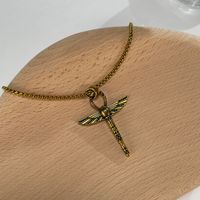 Hip-Hop Dragonfly Stainless Steel No Inlay Men's Pendant Necklace main image 3