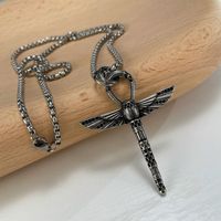 Hip-Hop Dragonfly Stainless Steel No Inlay Men's Pendant Necklace main image 5