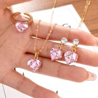Elegant Cute Heart Shape Alloy Plating Inlay Zircon Women's Jewelry Set main image 6