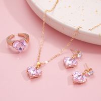 Elegant Cute Heart Shape Alloy Plating Inlay Zircon Women's Jewelry Set main image 4