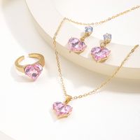 Elegant Cute Heart Shape Alloy Plating Inlay Zircon Women's Jewelry Set main image 5