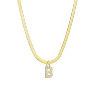 Elegant Letter Copper Pendant Necklace In Bulk sku image 2