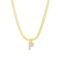 Elegant Letter Copper Pendant Necklace In Bulk sku image 16