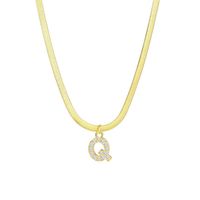 Elegant Letter Copper Pendant Necklace In Bulk sku image 17