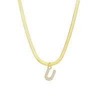 Elegant Letter Copper Pendant Necklace In Bulk sku image 21
