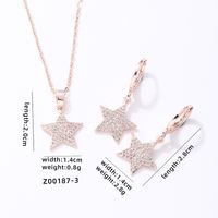 304 Stainless Steel Copper K Gold Plated Rhodium Plated Hip-Hop Simple Style Plating Inlay Pentagram Zircon Jewelry Set sku image 9