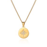 304 Stainless Steel 18K Gold Plated Elegant Sweet Plating Inlay Hexagram Zircon Pendant Necklace sku image 1