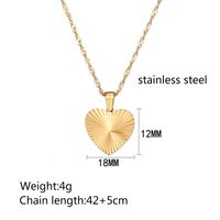 304 Stainless Steel 18K Gold Plated IG Style Sweet Plating Carving Heart Shape Pendant Necklace sku image 1