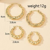 2 Pairs Fashion Round Bamboo Alloy Plating Women's Hoop Earrings main image 6