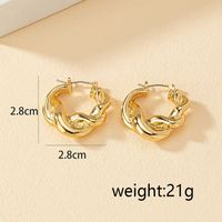 1 Pair Fashion Round Twist Alloy Plating Women's Hoop Earrings main image 7